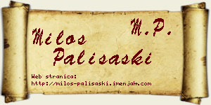 Miloš Pališaški vizit kartica